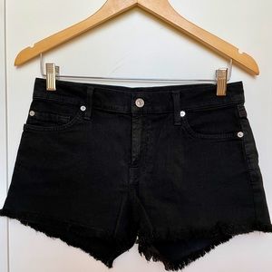 7 For All Mankind: Cut Off Short - Black